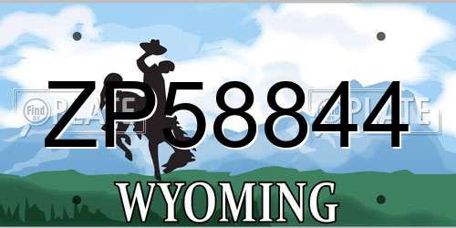 ZP58844 Wyoming License Plate