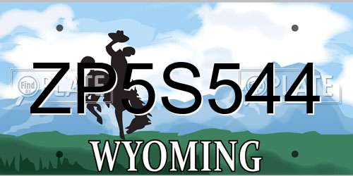 ZP5S544 Wyoming License Plate