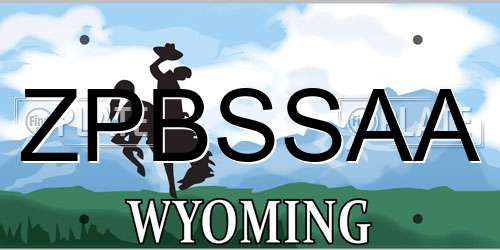 ZPBSSAA Wyoming License Plate