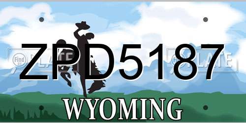 ZPD5187 Wyoming License Plate