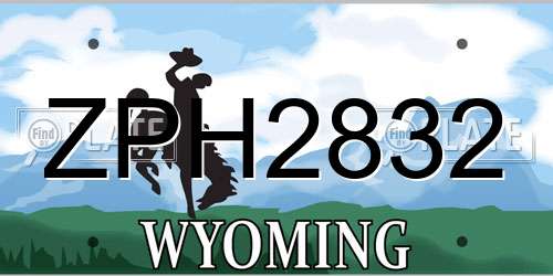 ZPH2832 Wyoming License Plate