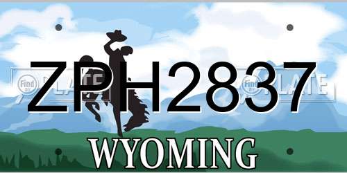 ZPH2837 Wyoming License Plate