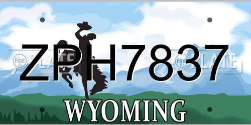 ZPH7837 Wyoming License Plate