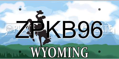 ZPKB96 Wyoming License Plate
