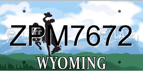ZPM7672 Wyoming License Plate