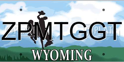 ZPMTGGT Wyoming License Plate