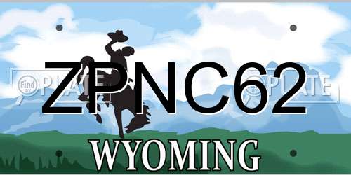 ZPNC62 Wyoming License Plate