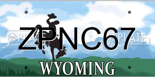 ZPNC67 Wyoming License Plate