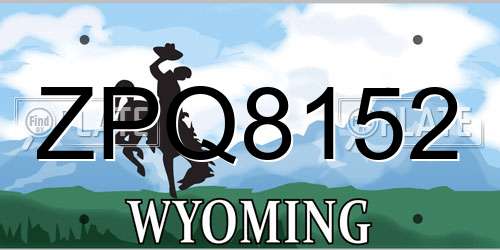 ZPQ8152 Wyoming License Plate