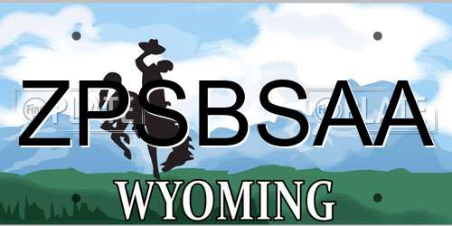 ZPSBSAA Wyoming License Plate