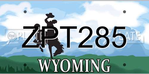ZPT285 Wyoming License Plate