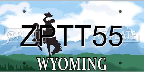 ZPTT55 Wyoming License Plate