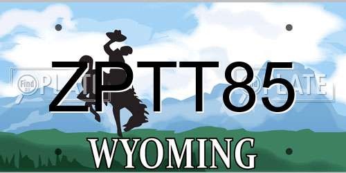 ZPTT85 Wyoming License Plate
