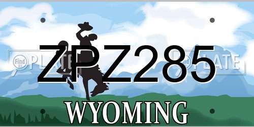 ZPZ285 Wyoming License Plate
