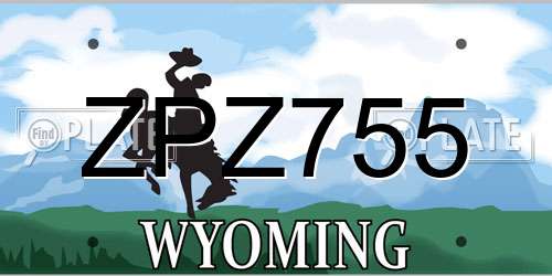 ZPZ755 Wyoming License Plate