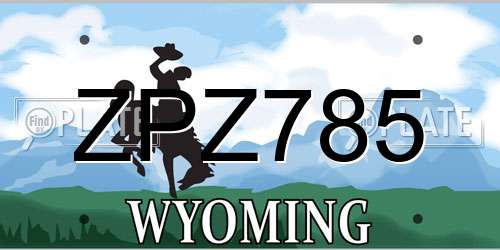ZPZ785 Wyoming License Plate
