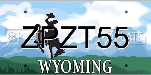 ZPZT55 Wyoming License Plate