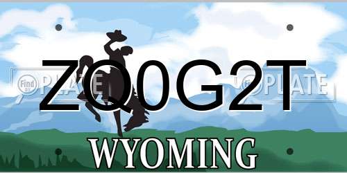 ZQ0G2T Wyoming License Plate