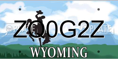 ZQ0G2Z Wyoming License Plate