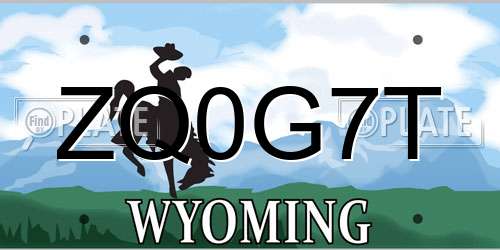 ZQ0G7T Wyoming License Plate