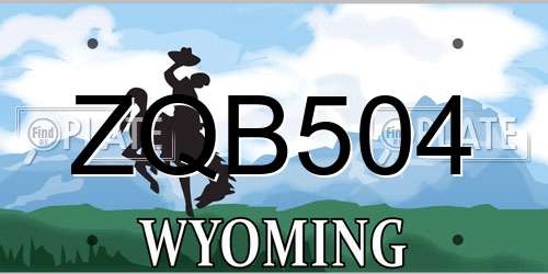 ZQB504 Wyoming License Plate