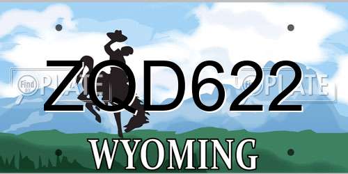ZQD622 Wyoming License Plate