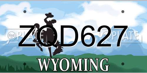 ZQD627 Wyoming License Plate