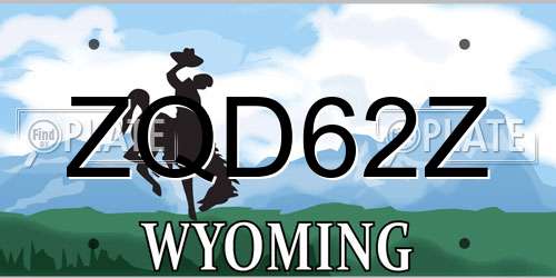 ZQD62Z Wyoming License Plate