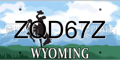 ZQD67Z Wyoming License Plate