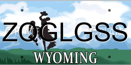 ZQGLGSS Wyoming License Plate