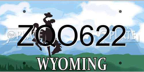 ZQO622 Wyoming License Plate