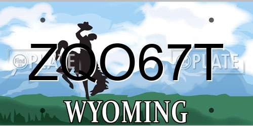 ZQO67T Wyoming License Plate