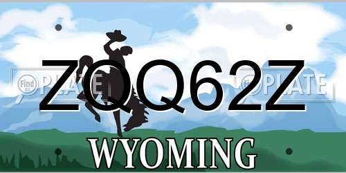 ZQQ62Z Wyoming License Plate