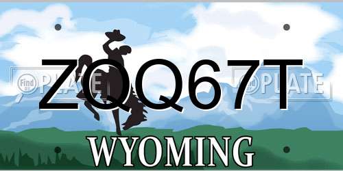 ZQQ67T Wyoming License Plate