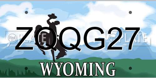 ZQQG27 Wyoming License Plate