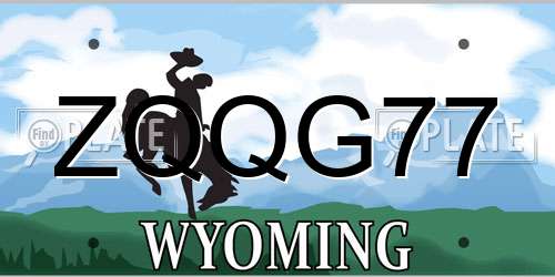 ZQQG77 Wyoming License Plate