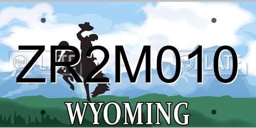 ZR2M010 Wyoming License Plate