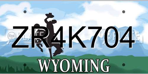 ZR4K704 Wyoming License Plate
