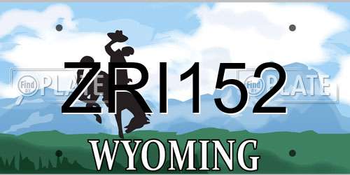 ZRI152 Wyoming License Plate