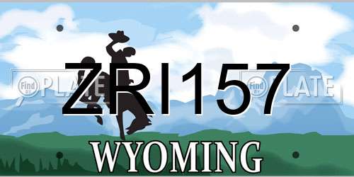 ZRI157 Wyoming License Plate
