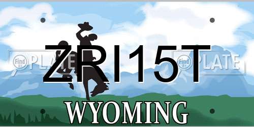 ZRI15T Wyoming License Plate