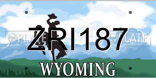 ZRI187 Wyoming License Plate