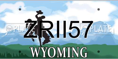 ZRII57 Wyoming License Plate