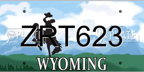 ZRT623 Wyoming License Plate