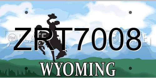ZRT7008 Wyoming License Plate