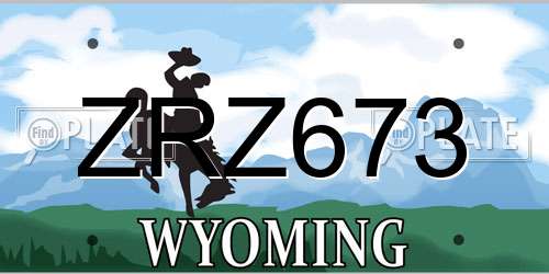ZRZ673 Wyoming License Plate