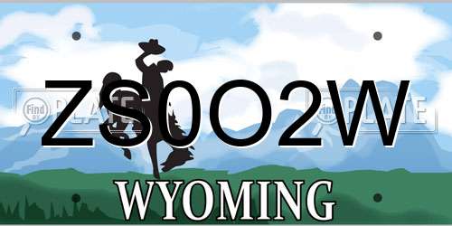 ZS0O2W Wyoming License Plate