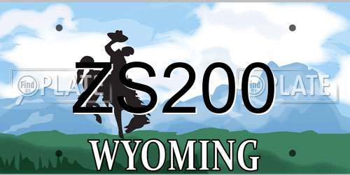 ZS200 Wyoming License Plate