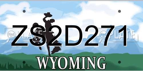 ZS2D271 Wyoming License Plate