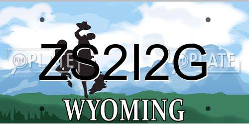 ZS2I2G Wyoming License Plate